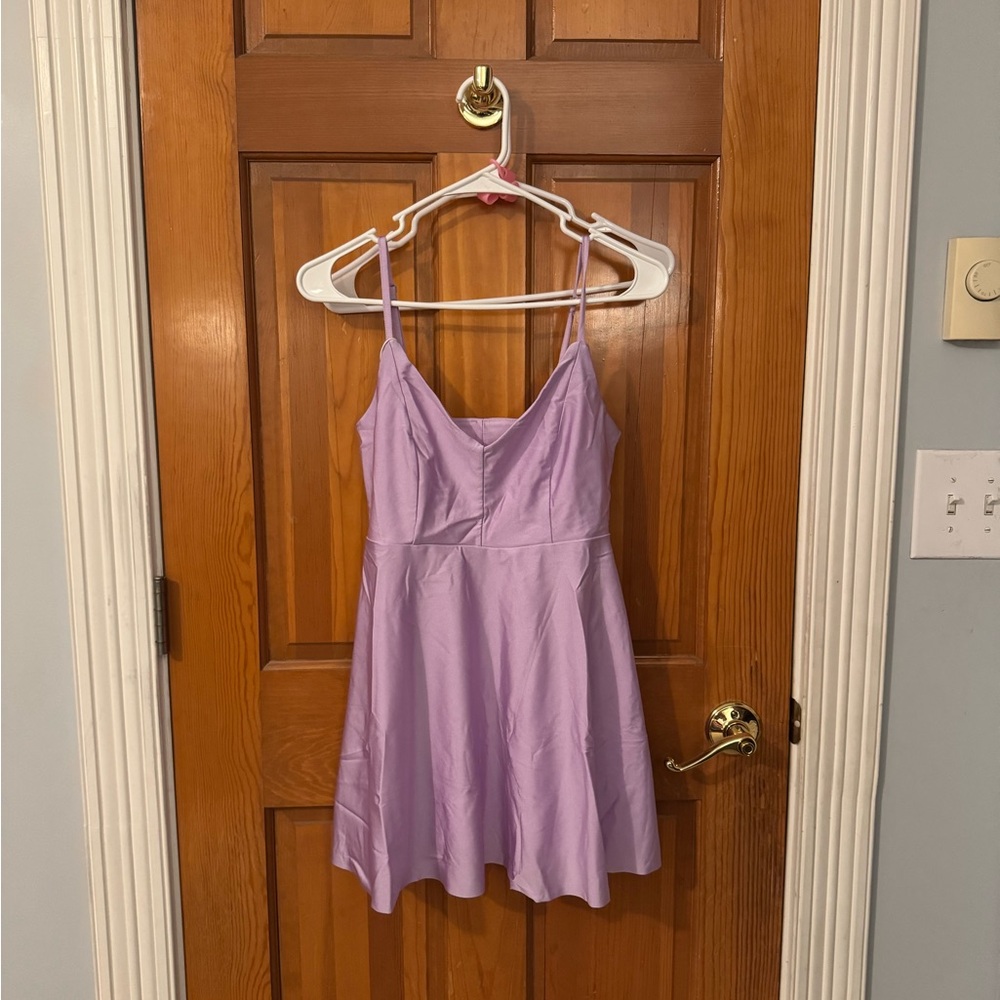 HALARA Lavender Spaghetti Strap Mini Dress